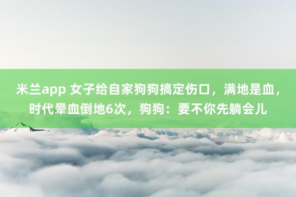 米兰app 女子给自家狗狗搞定伤口，满地是血，时代晕血倒地6次，狗狗：要不你先躺会儿