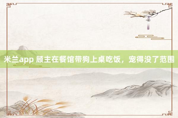 米兰app 顾主在餐馆带狗上桌吃饭，宠得没了范围