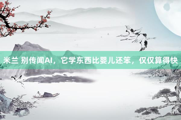 米兰 别传闻AI，它学东西比婴儿还笨，仅仅算得快