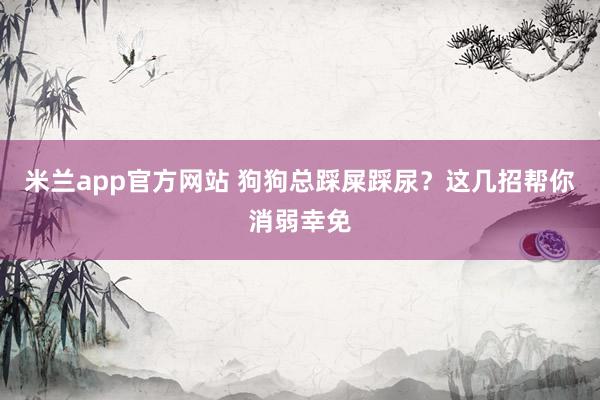 米兰app官方网站 狗狗总踩屎踩尿？这几招帮你消弱幸免