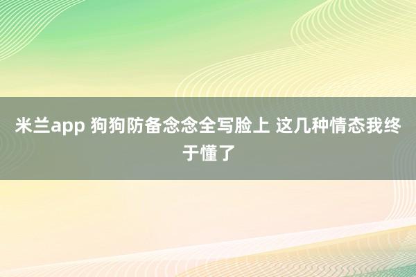 米兰app 狗狗防备念念全写脸上 这几种情态我终于懂了