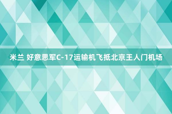 米兰 好意思军C-17运输机飞抵北京王人门机场